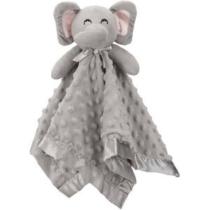 Pro Goleem Elephant Lovey Soft Security Blanket Snuggle Toy Minky Satin Trim